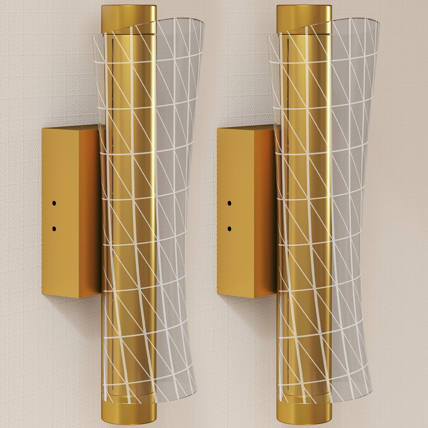 LightGlow Geometric Wall Lamp - Gold