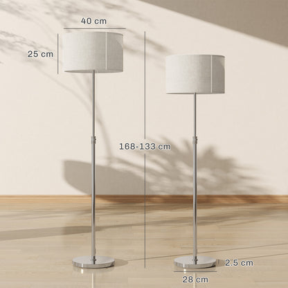 LightGlow Adjustable Floor Lamp - Silver