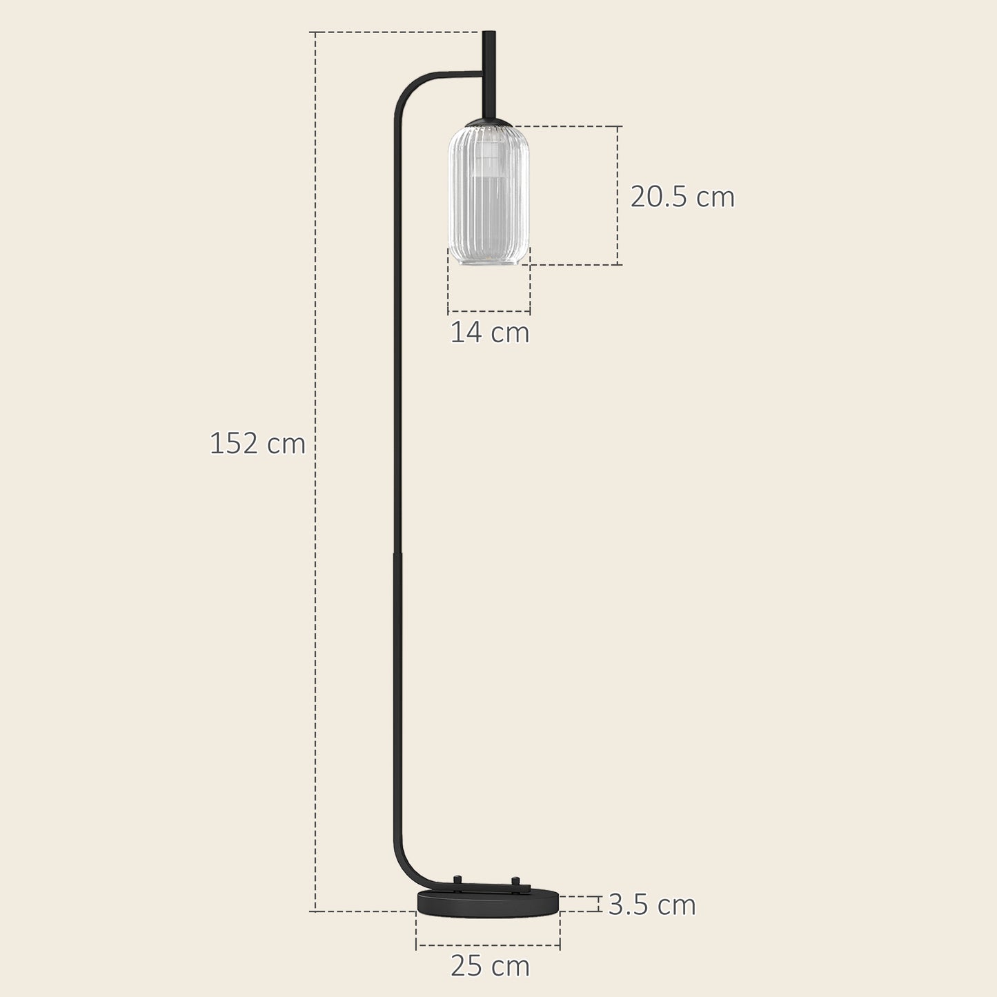 LightGlow Modern Floor Lamp - Black