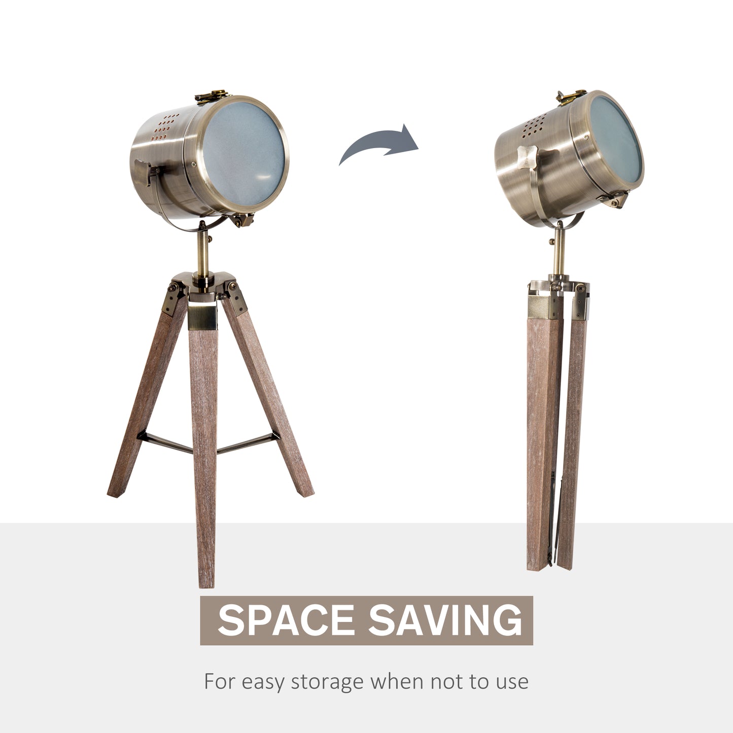 LightGlow Vintage Tripod Lamp - Brass