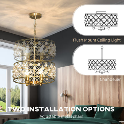 LightGlow Crystallite Four-Bulb Chandelier - Gold