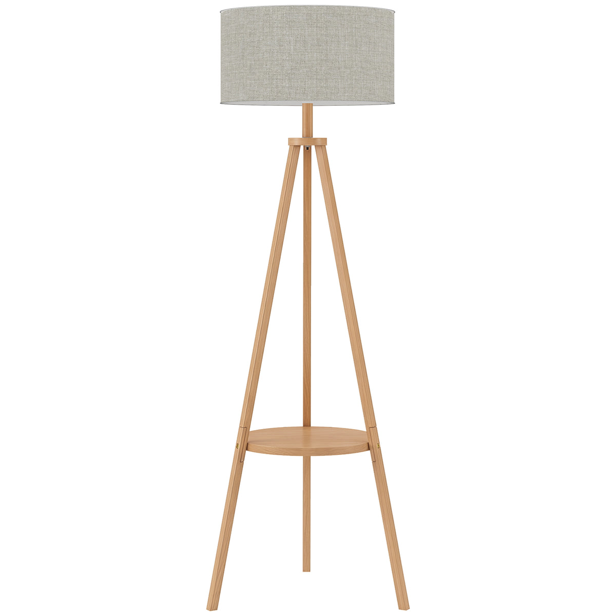 LightGlow Tripod Floor Lamp - Natural Wood