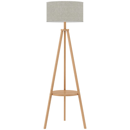 LightGlow Tripod Floor Lamp - Natural Wood