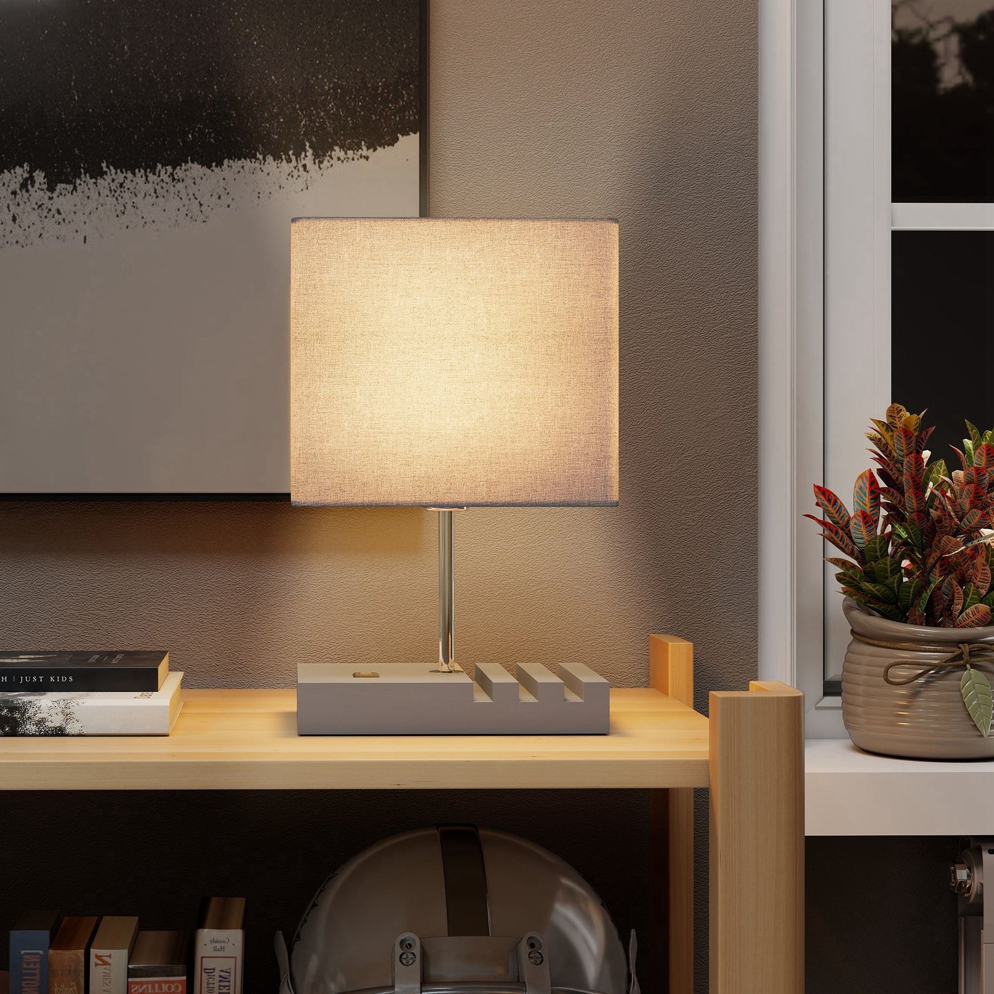 LightGlow Bedside Lamp - Grey