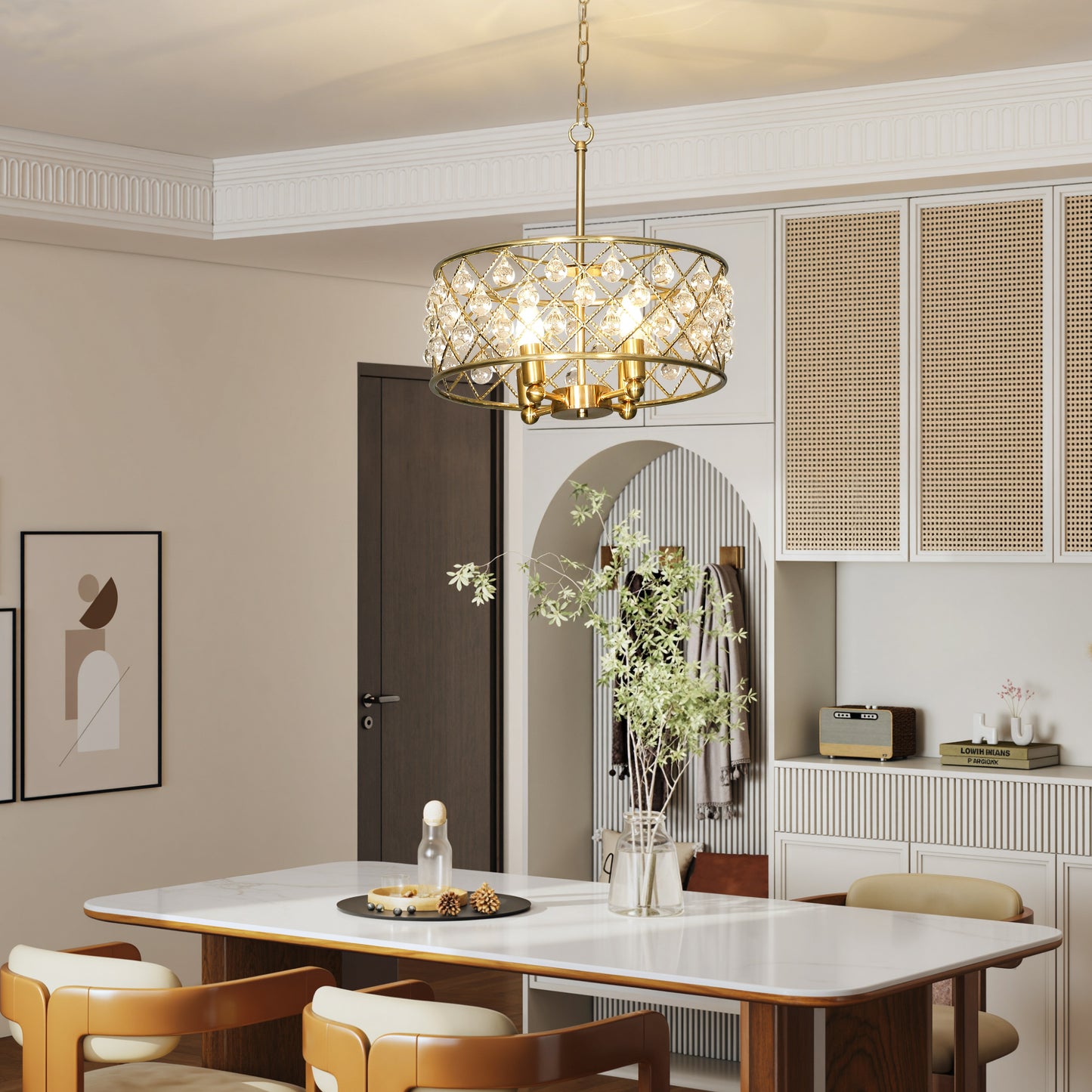 LightGlow Premium 51 Crystallite Four-Bulb Chandelier - Gold-Tone