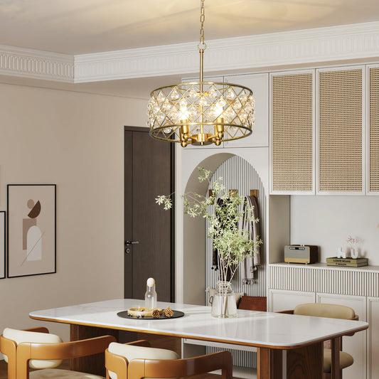 LightGlow Premium 51 Crystallite Four-Bulb Chandelier - Gold-Tone