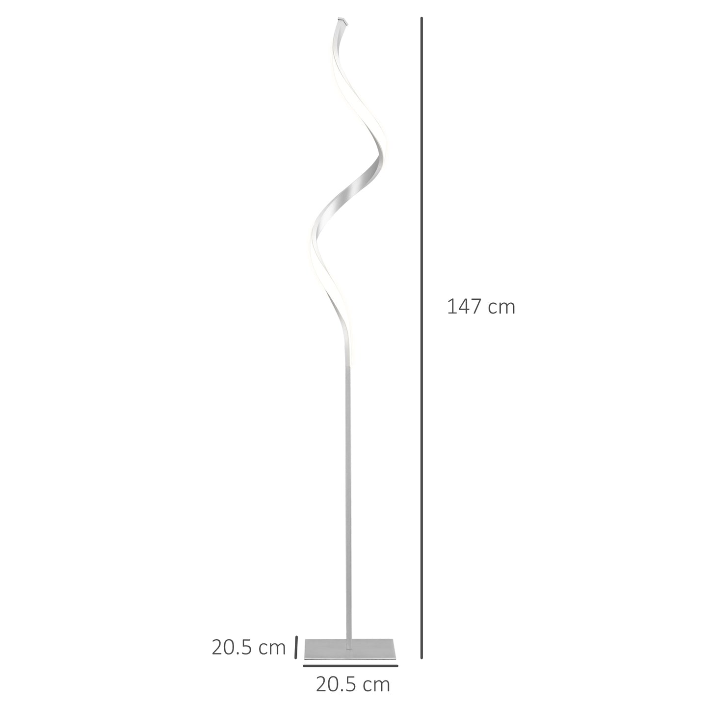 LightGlow Spiral Floor Lamp - Silver