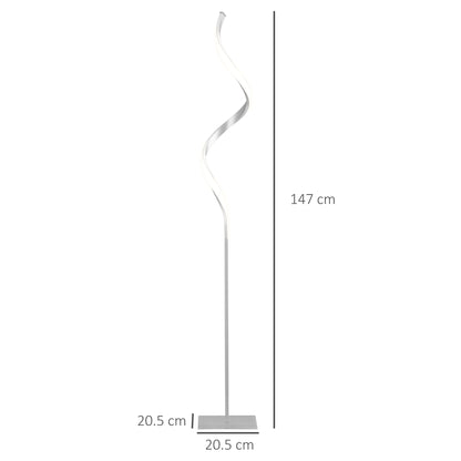 LightGlow Spiral Floor Lamp - Silver