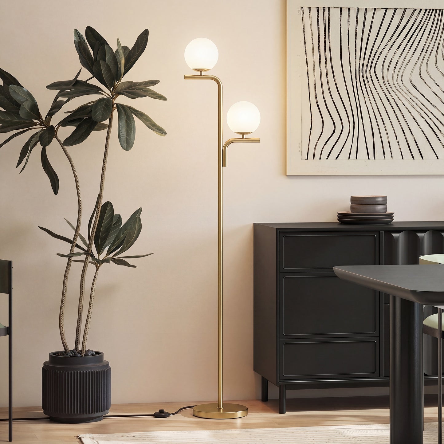 LightGlow LED Floor Lamp - Gold