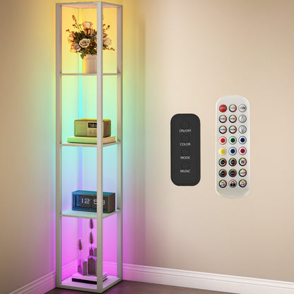 LightGlow RGB Shelf Floor Lamp - Oak