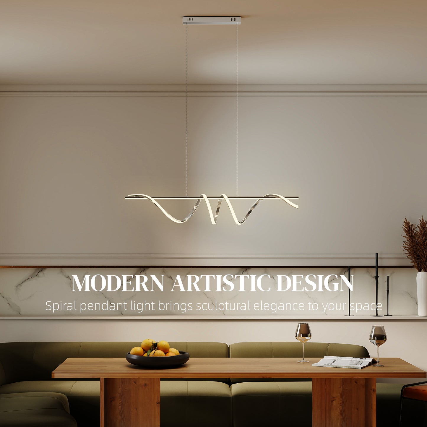 LightGlow 3-Color Pendant Light - Silver