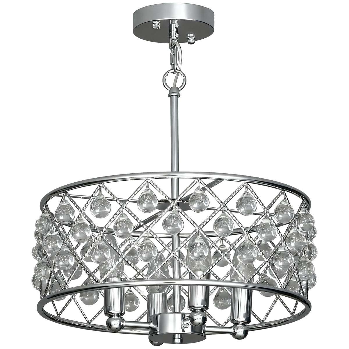 LightGlow Four-Bulb Crystallite Chandelier - Silver-Tone