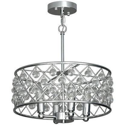 LightGlow Four-Bulb Crystallite Chandelier - Silver-Tone