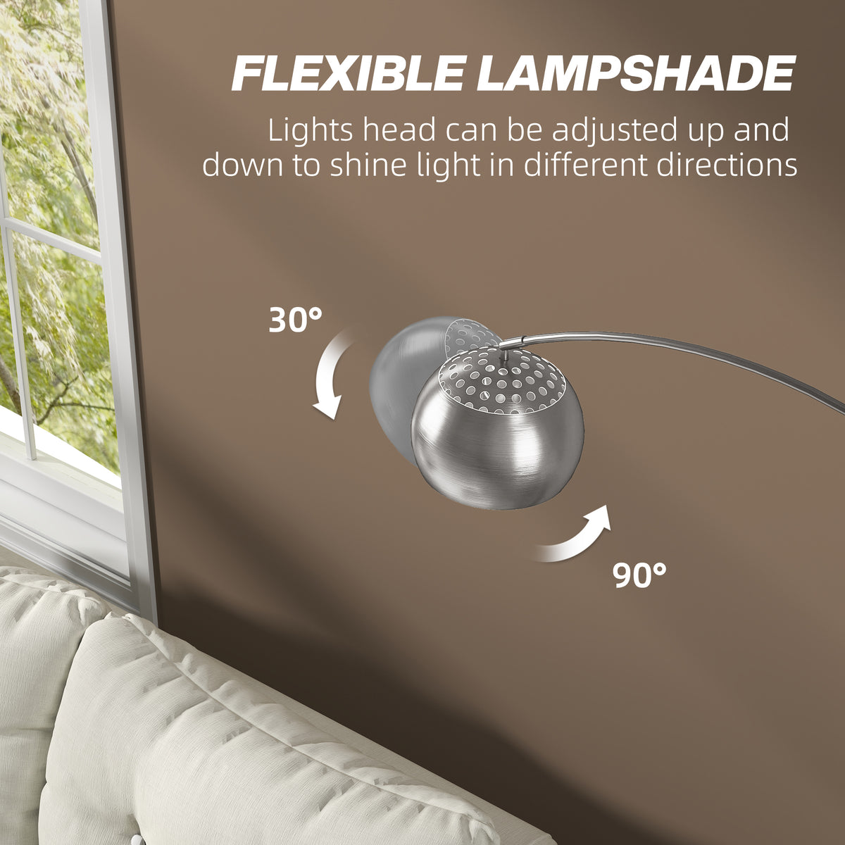 LightGlow Arc Floor Lamp - Black/Silver