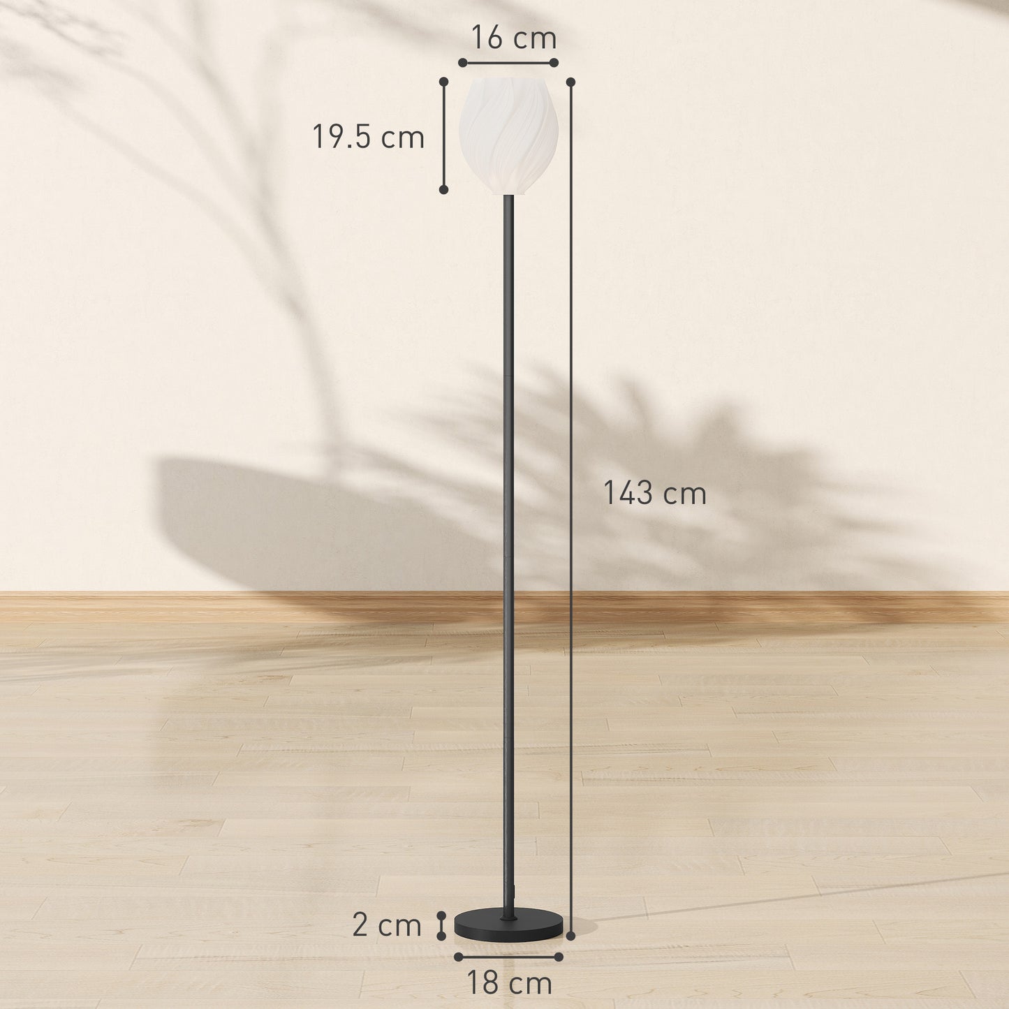 LightGlow Rose Floor Lamp - White