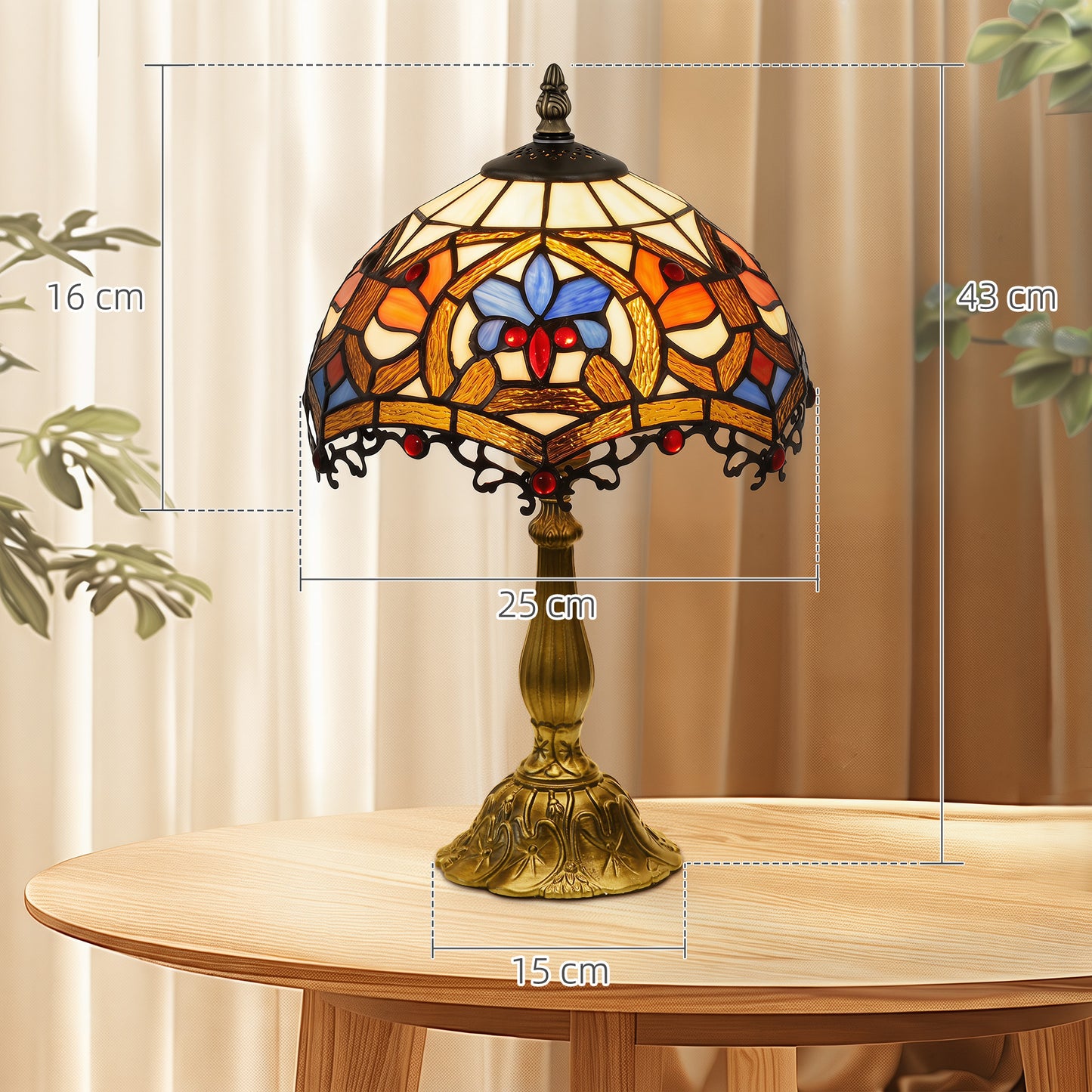 LightGlow Tiffany Table Lamp - Multi-Coloured