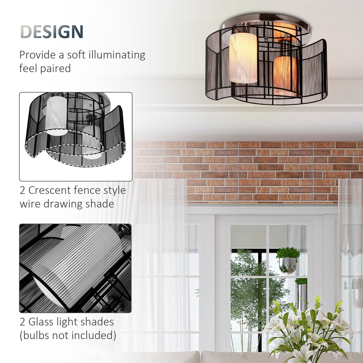 LightGlow Modern Chandelier - White Black