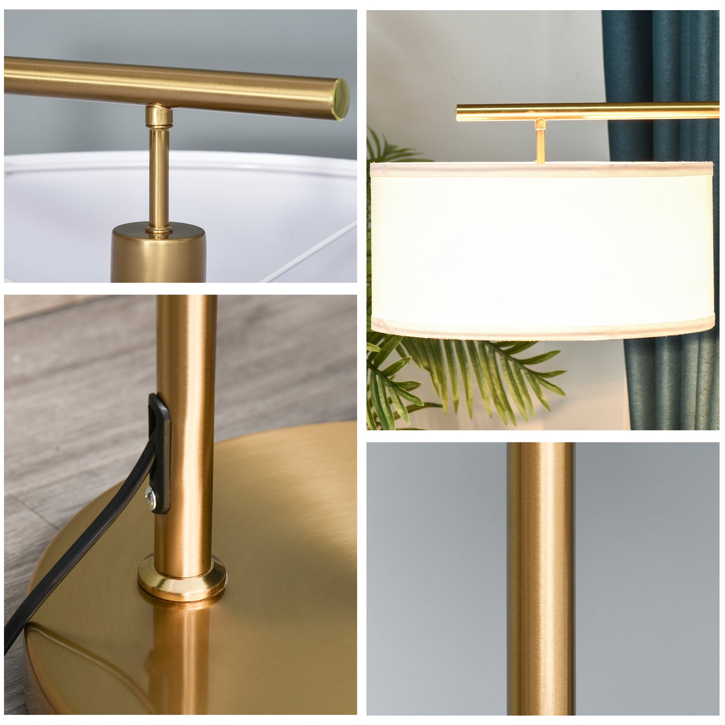 LightGlow Modern Floor Lamp - Gold White