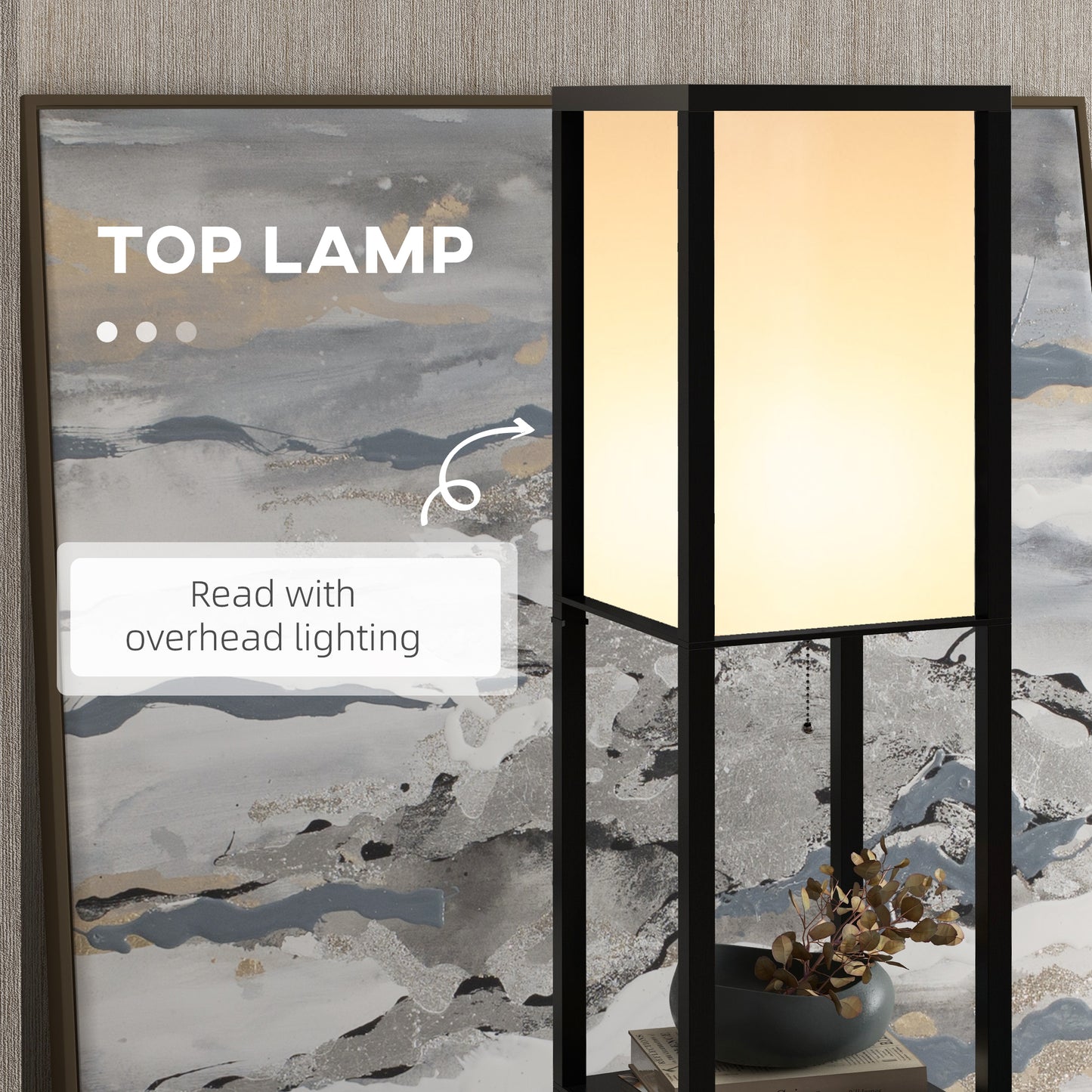 LightGlow 3-Tier Floor Lamp - Black