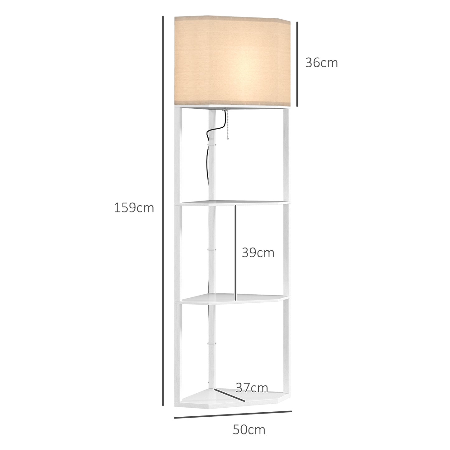 LightGlow Corner Shelf Lamp - White