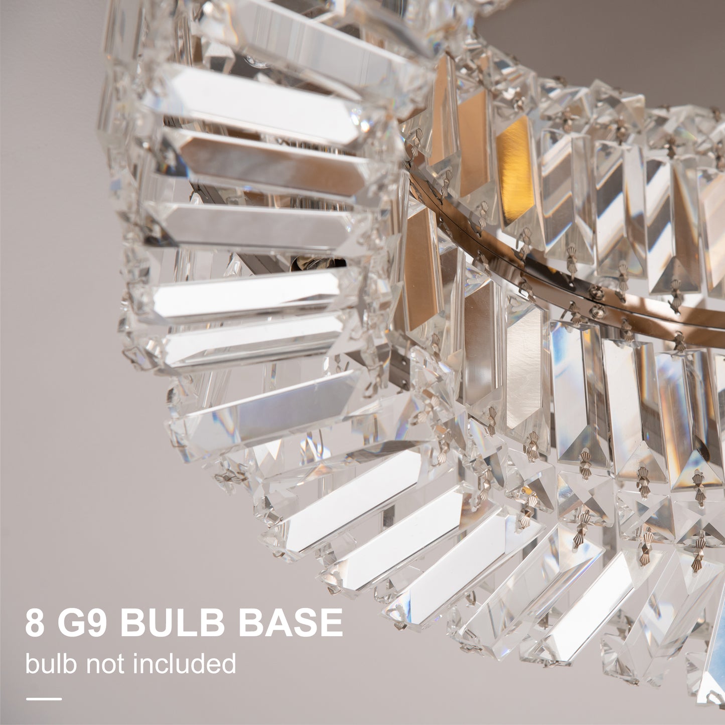 LightGlow Crystal Chandelier - Silver