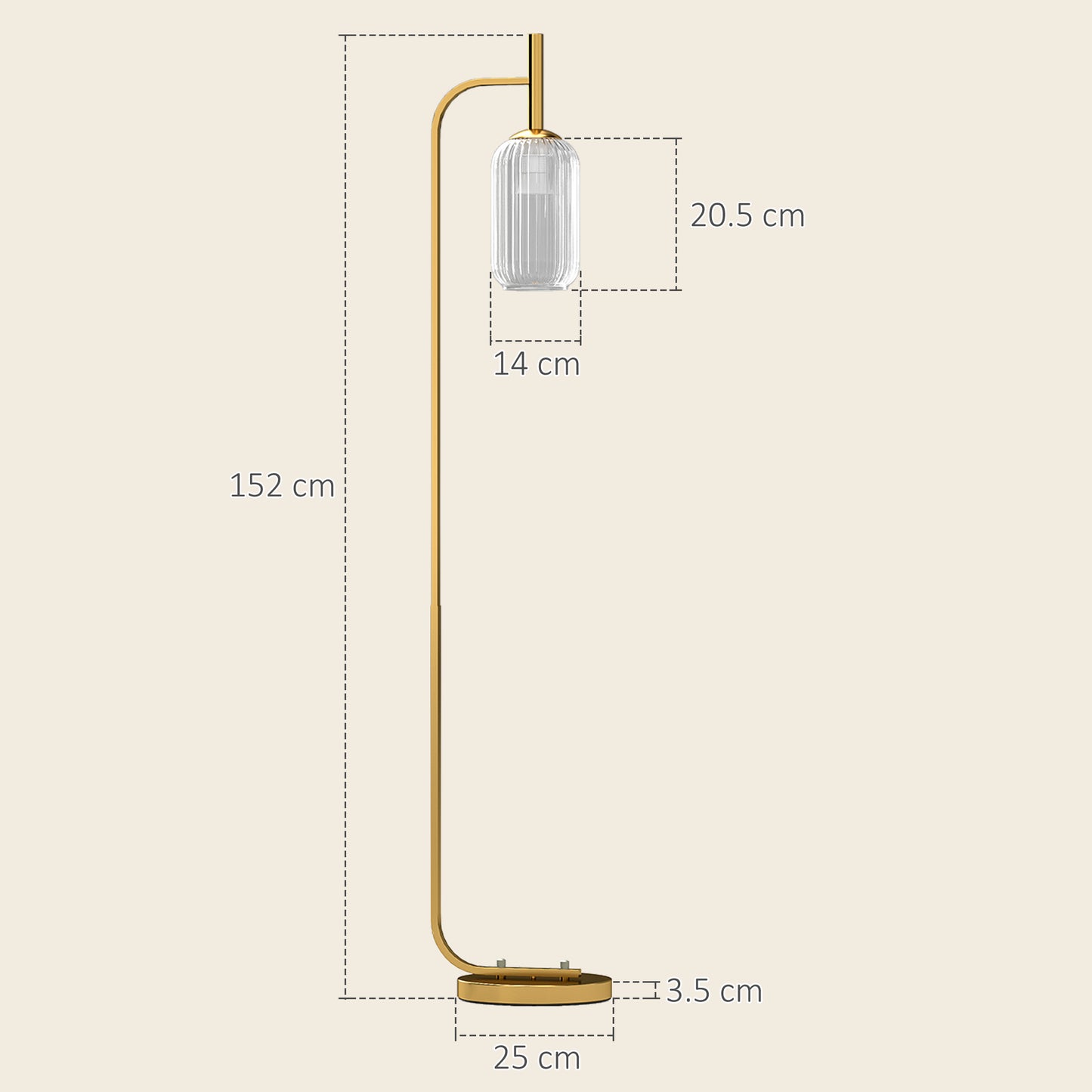 LightGlow Modern LED Floor Lamp - Gold