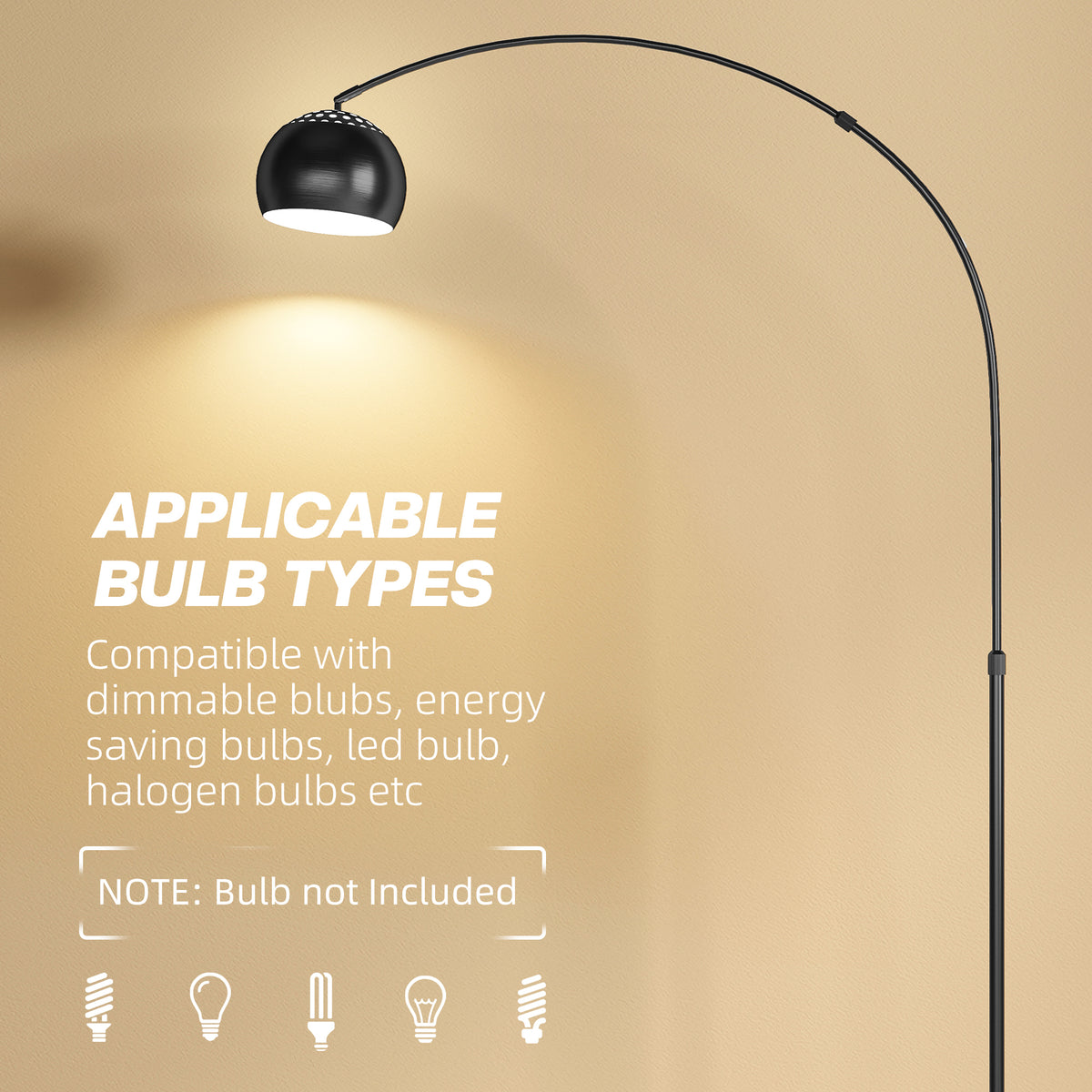 LightGlow Arc Floor Lamp - Black