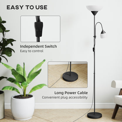 LightGlow Mother Child Floor Lamp - Black