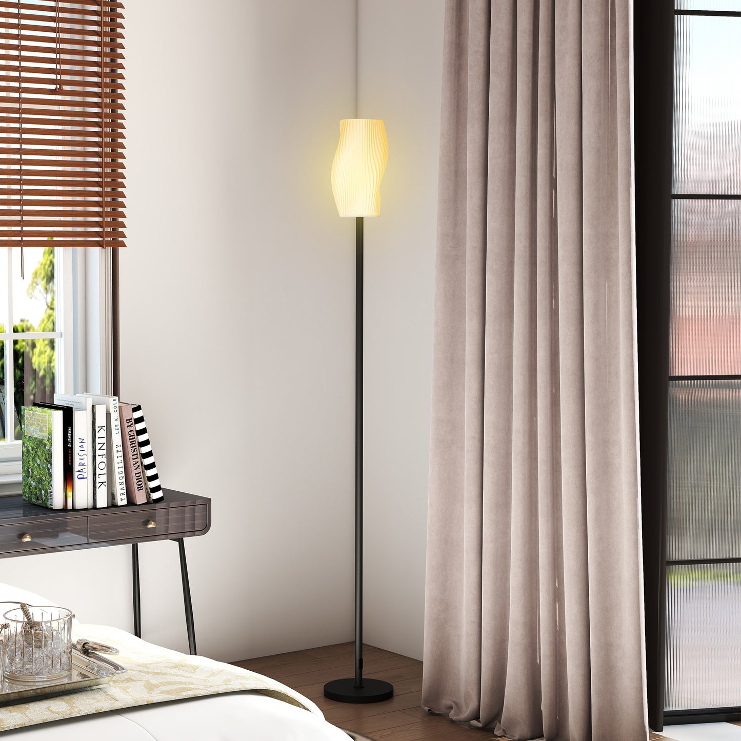 LightGlow Curved Floor Lamp - White