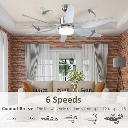 LightGlow Reversible Ceiling Fan - Silver