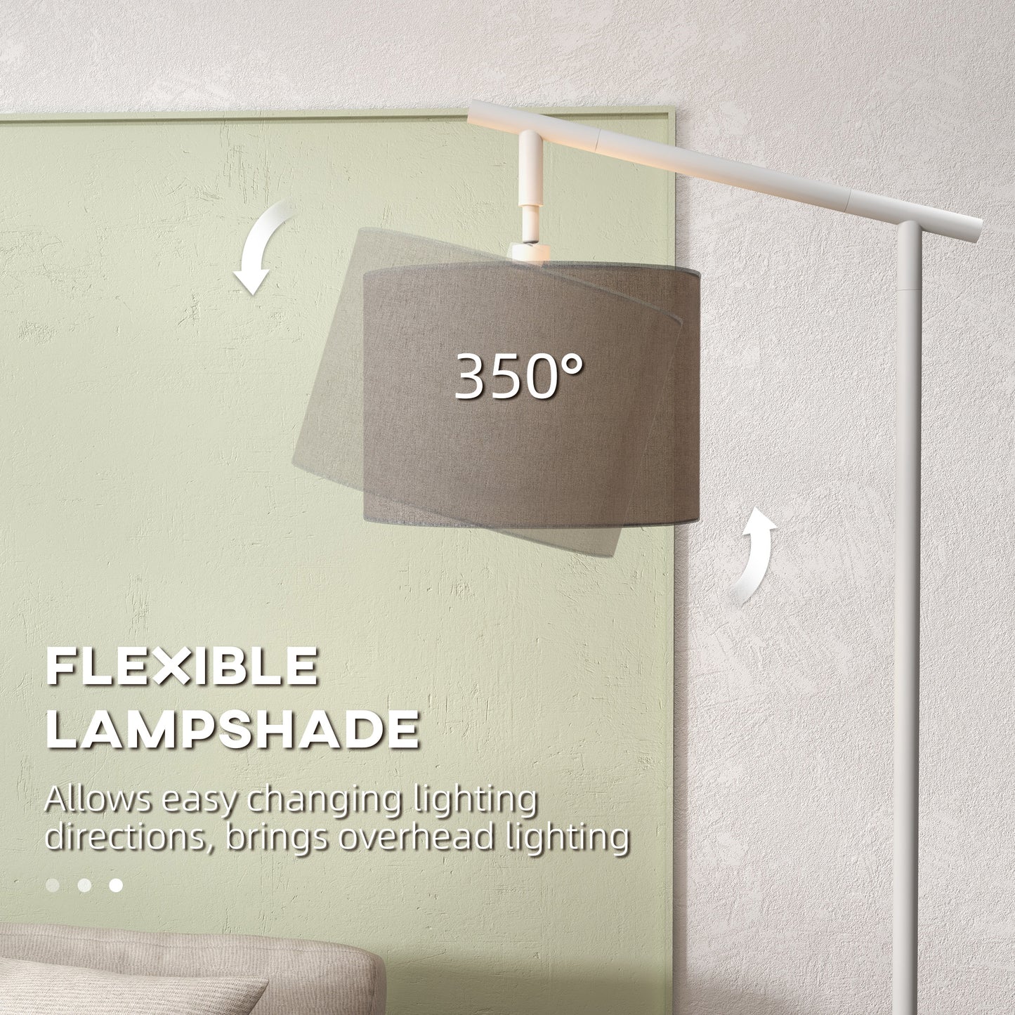 LightGlow Rotating Floor Lamp - Grey