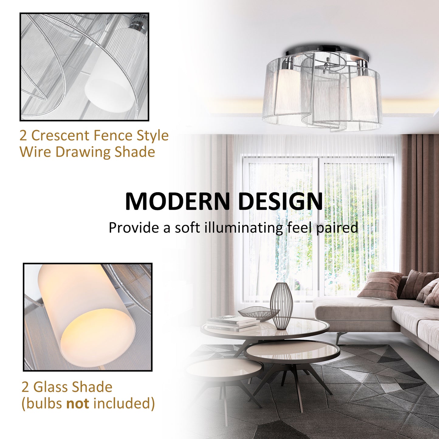 LightGlow Modern Chandelier - White Silver