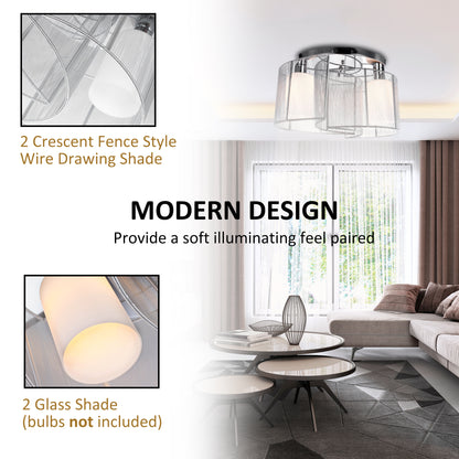 LightGlow Modern Chandelier - White Silver