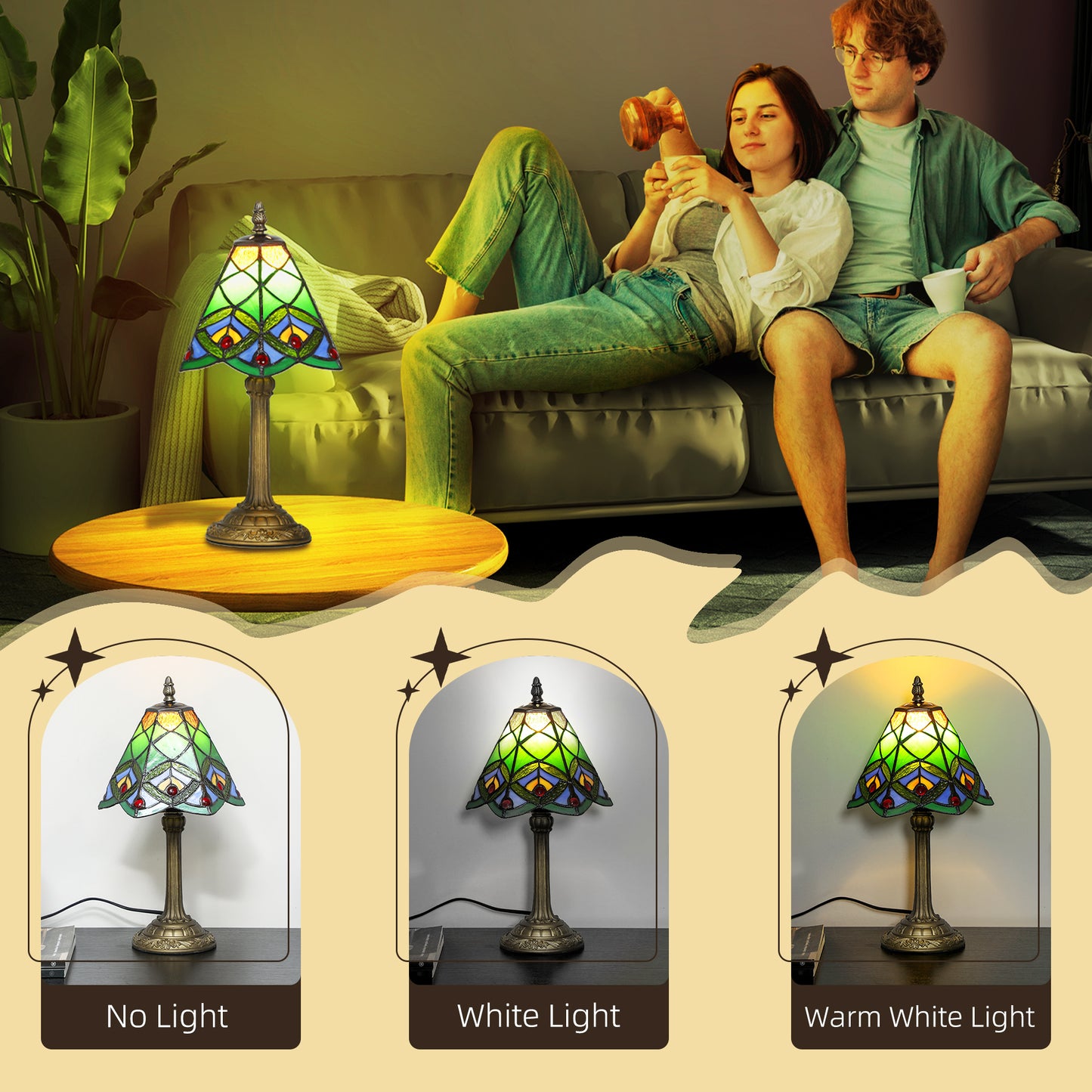 LightGlow Tiffany Lamp - Green