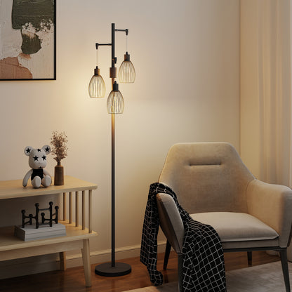 LightGlow 3-Light LED Floor Lamp - Black