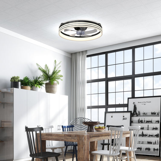 LightGlow Premium Ceiling Fans with Lights and Remote & App Control, 50cm LED Ceiling Fan Light with 3 Colour Temperatures, 6 Speed, Black