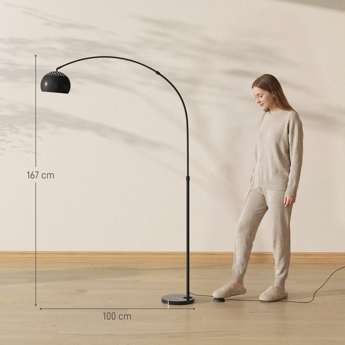 LightGlow Arc Floor Lamp - Black