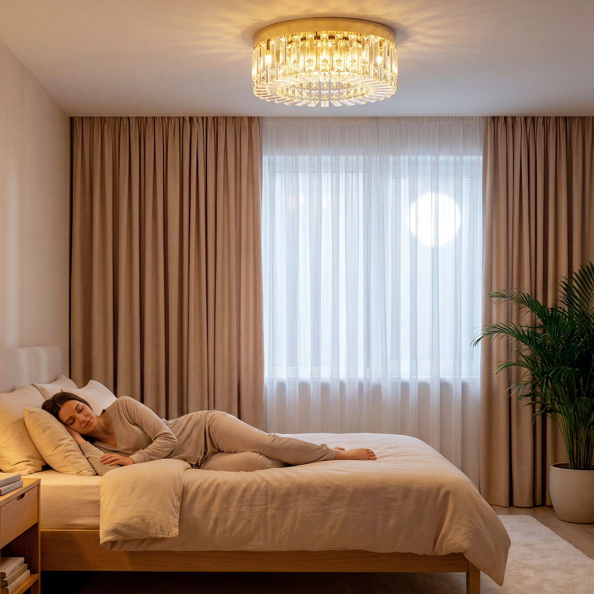 LightGlow Crystal Chandelier - Gold