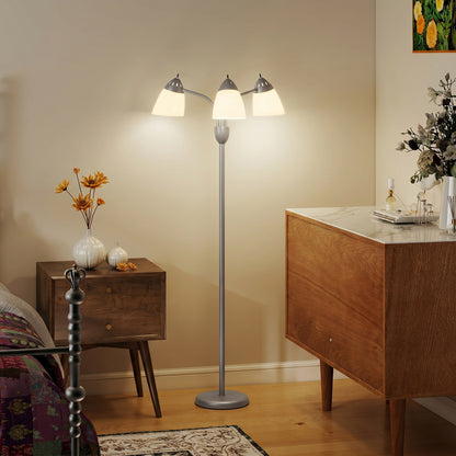 LightGlow Arc Floor Lamp - Silver