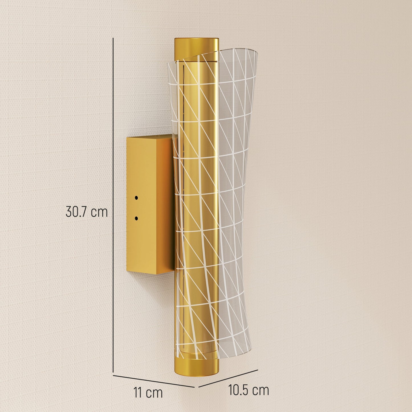 LightGlow Geometric Wall Lamp - Gold