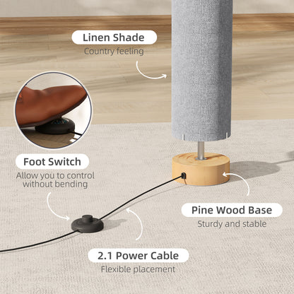 LightGlow Modern Floor Lamp - Grey