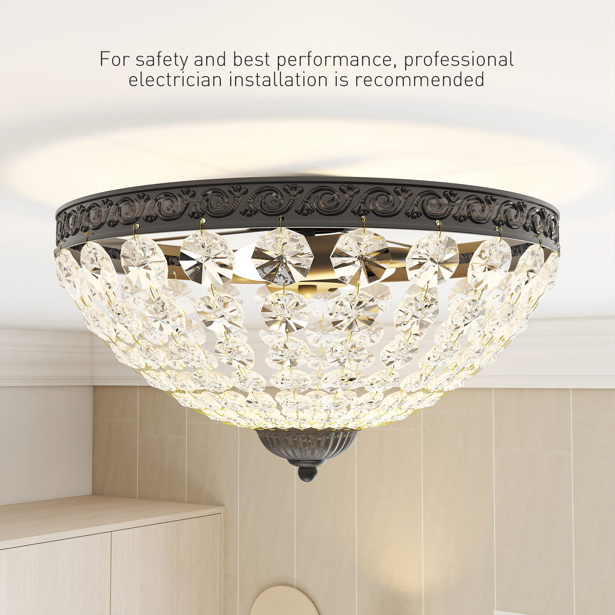 LightGlow Crystal Chandelier - Black