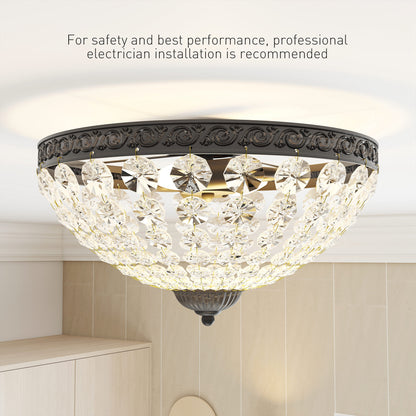 LightGlow Crystal Chandelier - Black