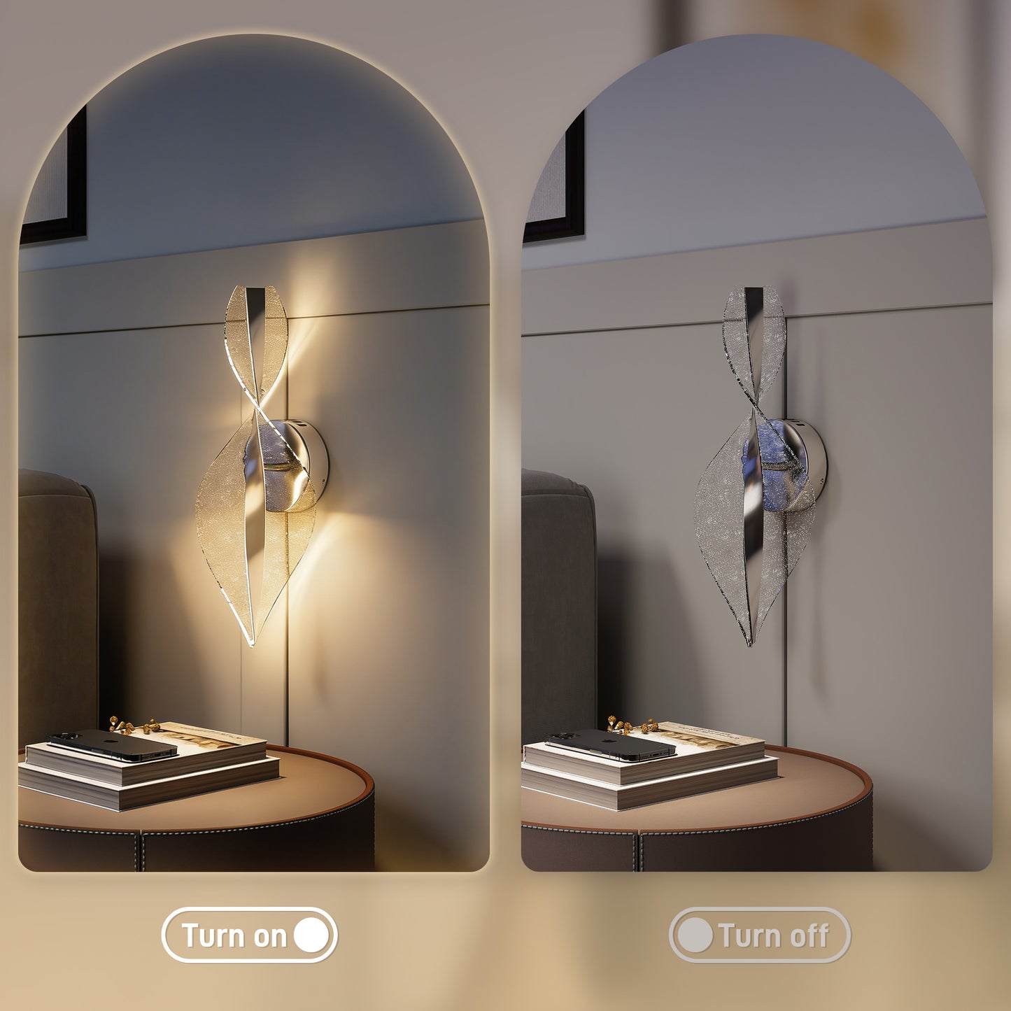 LightGlow LED Wall Lamp - Silver Tone