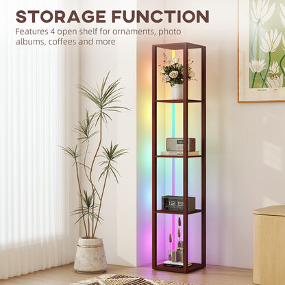 LightGlow RGB Shelf Floor Lamp - Brown