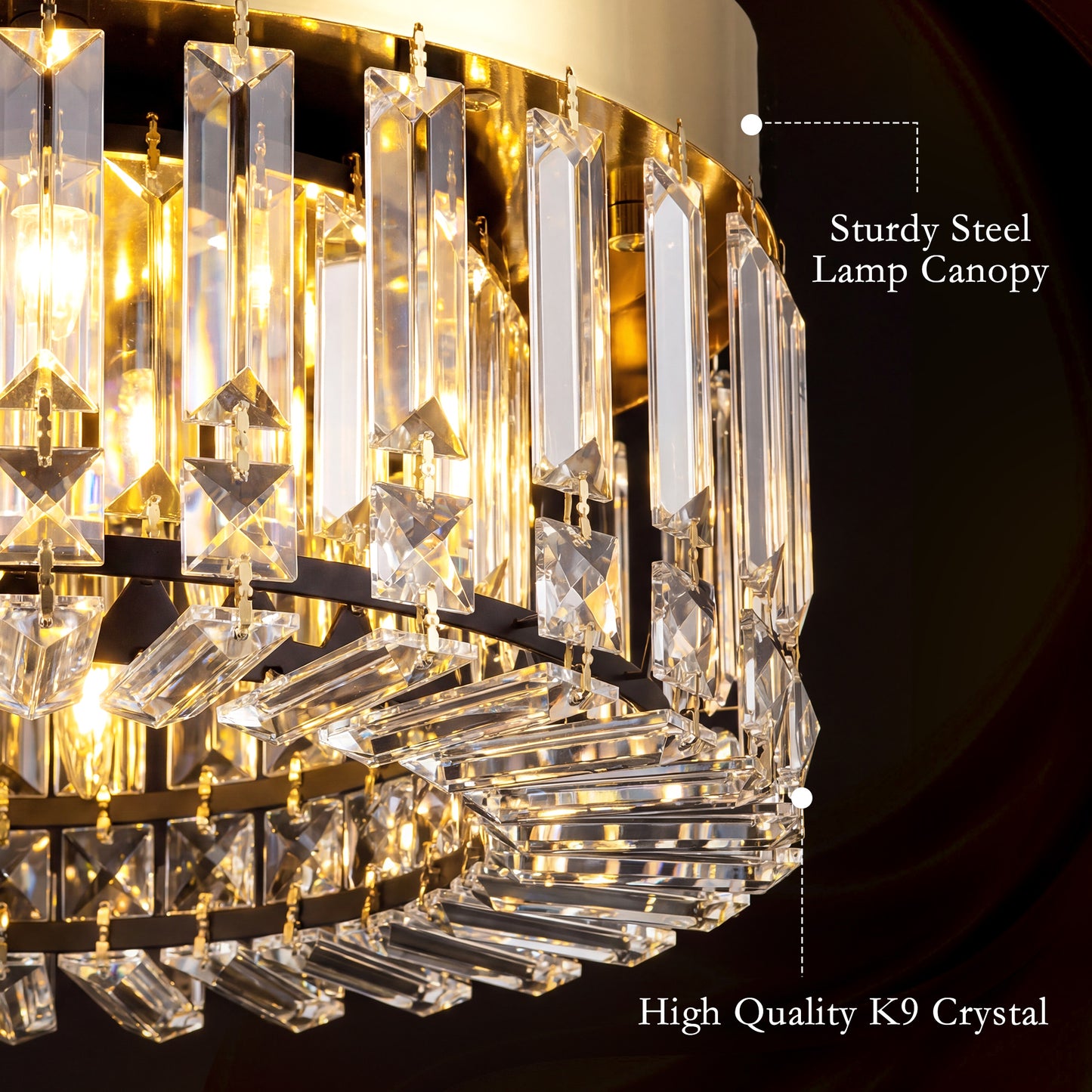 LightGlow Crystal Chandelier - Gold