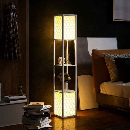 LightGlow Premium Duo Light Floor Shelves - White
