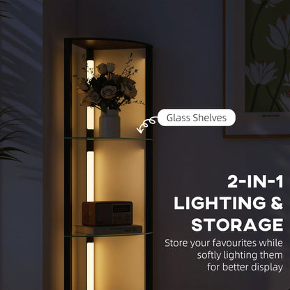 LightGlow Shelf Floor Lamp - Black