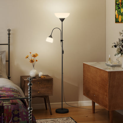 LightGlow Mother Child Floor Lamp - Black