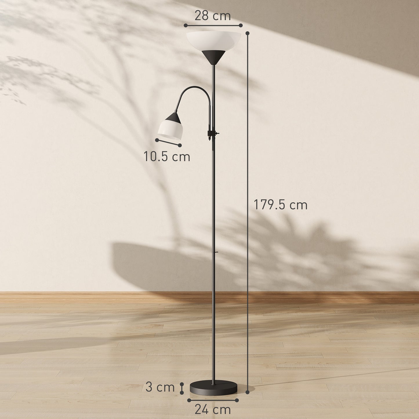 LightGlow Gooseneck Floor Lamp - Black